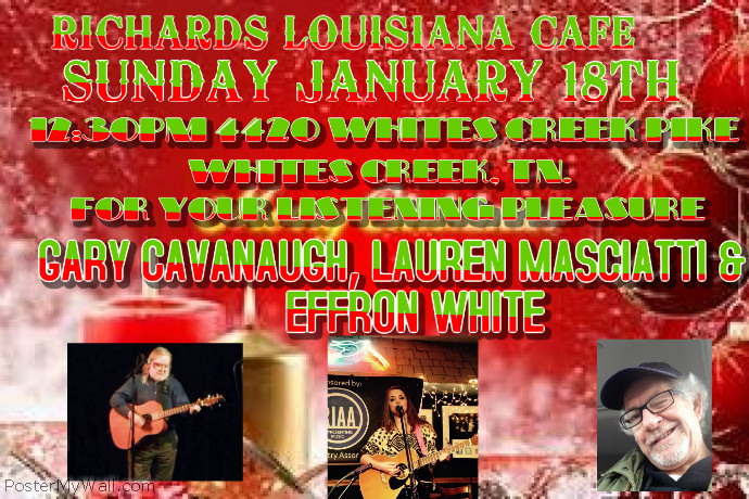 SUNDAY JANUARY 18TH 12:30PM RICHARDS CAFE | PosterMyWall