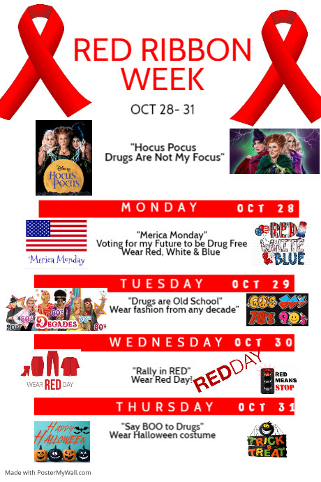 Red Ribbon week Flyer Design Template | PosterMyWall