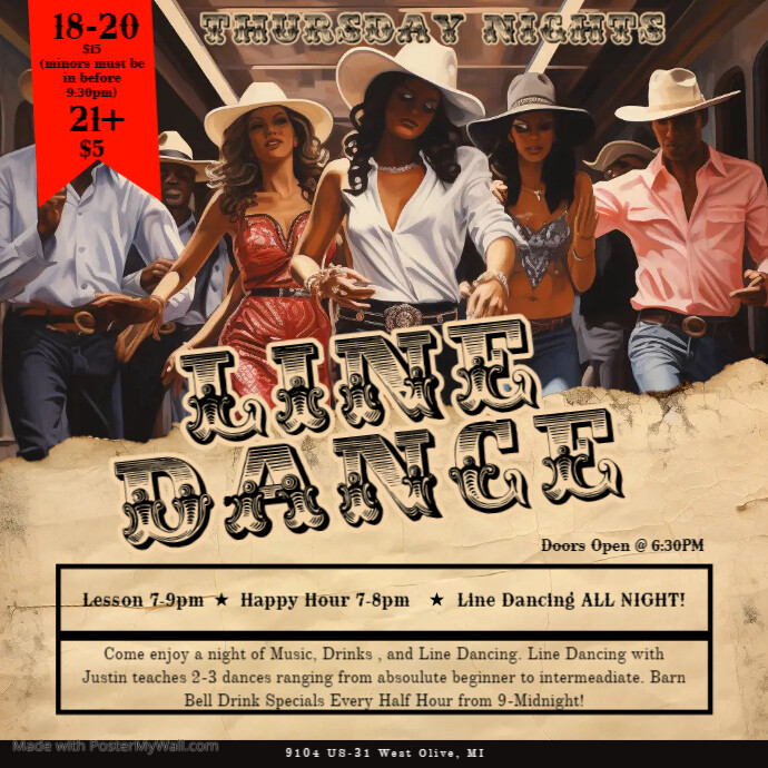 Line Dance Template PosterMyWall