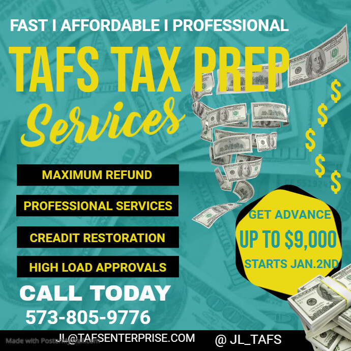 Tax Prep Service Corporate Flyer PosterMyWall