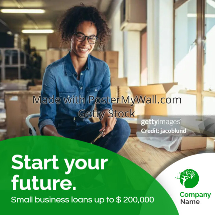 modern minimal small business loans advertisi