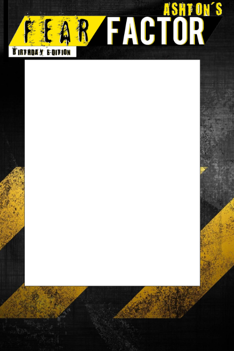 Fear Factor Party Prop Frame Poster template