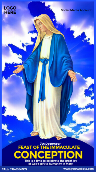 Feast of the Immaculate Conception Ad Instagram Story template