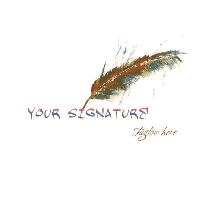 Feather name logo design template idea