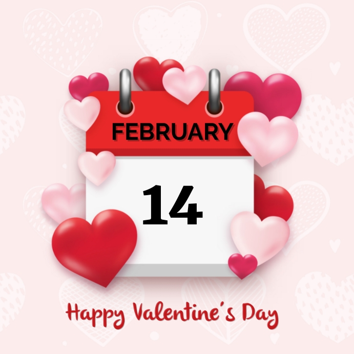 feb 14 valentine's day. happy valentine's day Instagram-bericht template