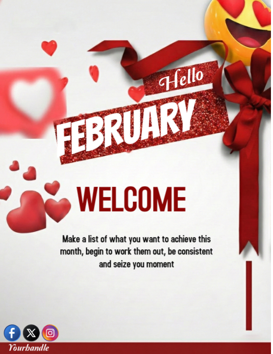 February Welcome Message Flyers Template | PosterMyWall