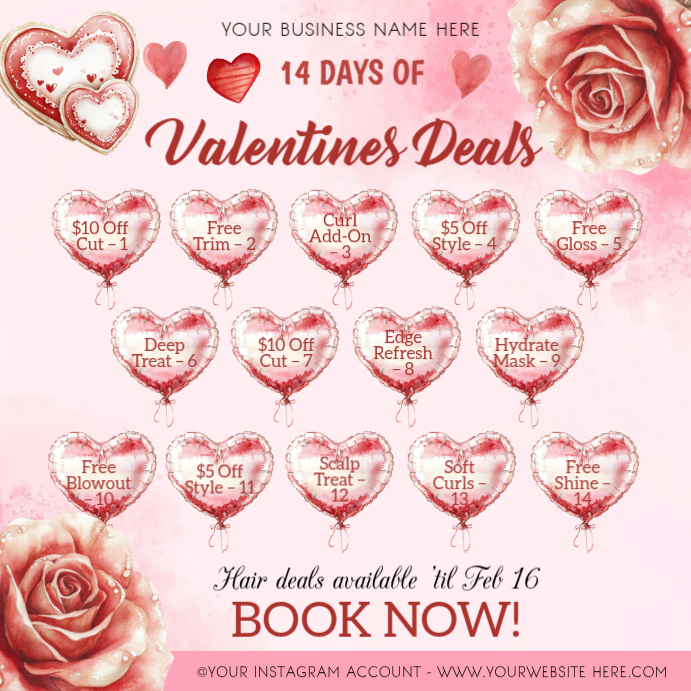 February Booking Flyer Template | PosterMyWall