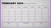 FEBRUARY CALENDAR 2024 งานแสดงผลงานแบบดิจิทัล (16:9) template