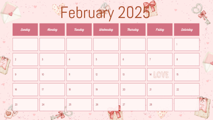 February calendar Apresentação (16:9) template