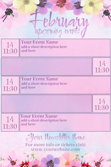 February Calendar Template PosterMyWall