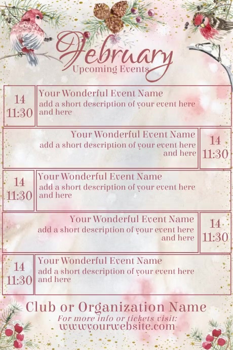 February Event Flyer February Calendar Template | PosterMyWall