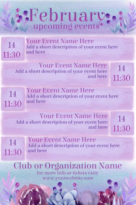 February Event Flyer February Calendar Template | PosterMyWall