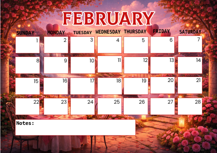 February calendar schedule flyer Template | PosterMyWall
