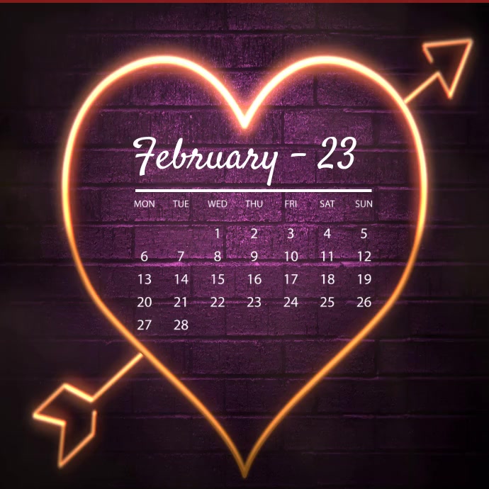February Calender Post Template PosterMyWall