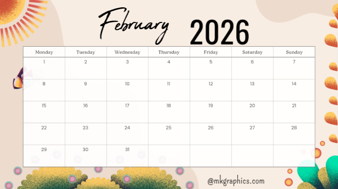February Wednesday Powerpoint Background February Template | PosterMyWall
