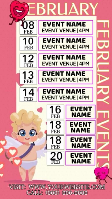February Event Planner Template | PosterMyWall
