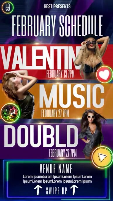 february Event Schedule Template story psd | PosterMyWall