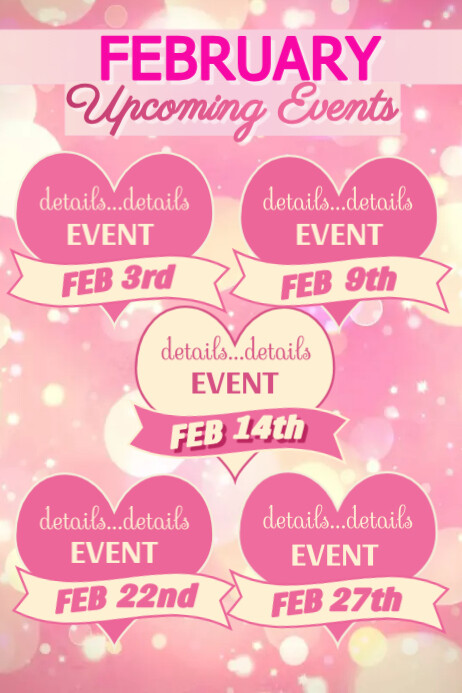 February Events Calendar Template | PosterMyWall