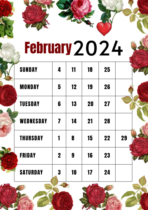 February month calendar template | PosterMyWall