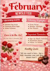February newsletter flyer A3 template