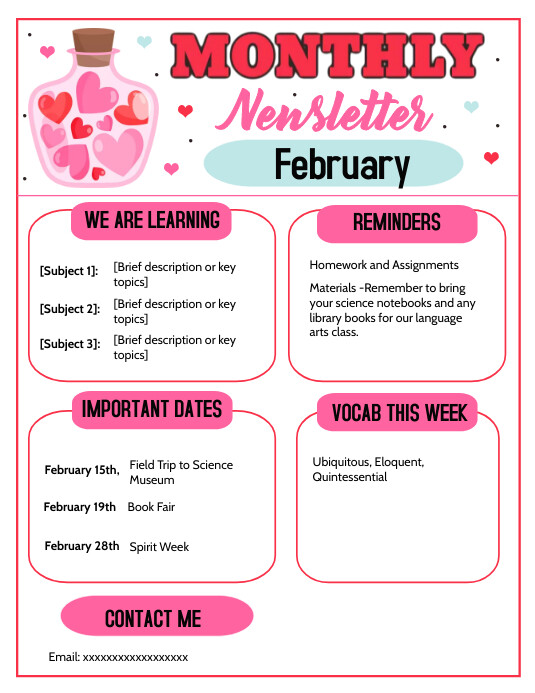 Copy of February Newsletters | PosterMyWall