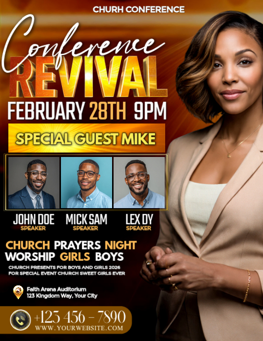 Plantilla de February Revival Fire Conference Night | PosterMyWall