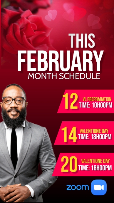 February schedule Template | PosterMyWall