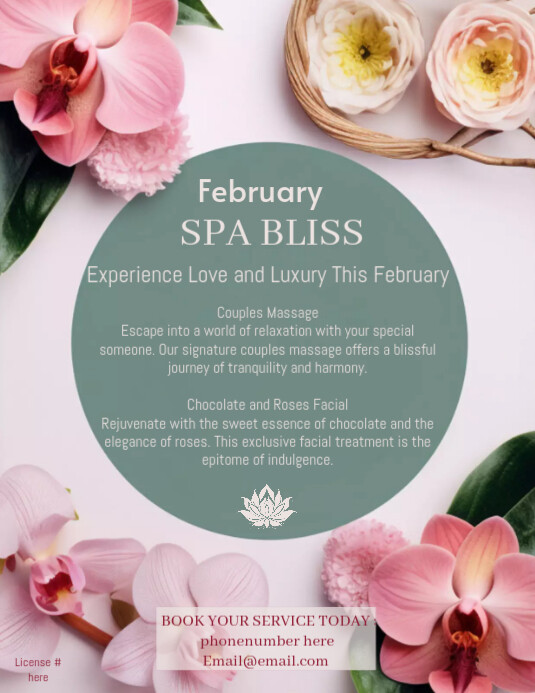 February Spa Roses February Spa Bliss Template | PosterMyWall