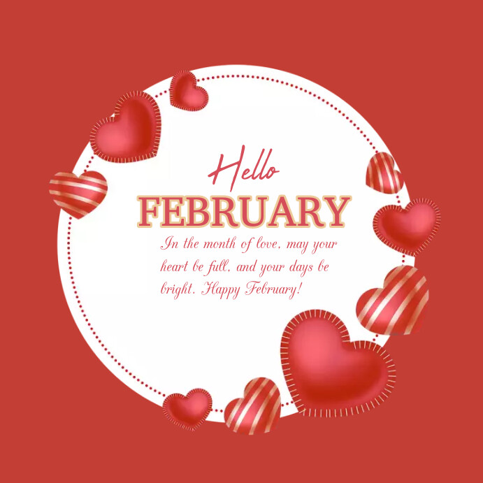 February Simple Design Copy of February Template | PosterMyWall