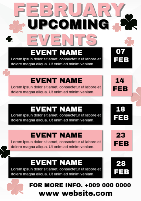 Copy of February Upcoming Event A5 | PosterMyWall