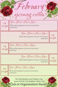 February Upcoming Events Calendar Template | PosterMyWall