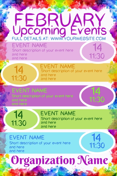 Copy of February Upcoming Events | PosterMyWall