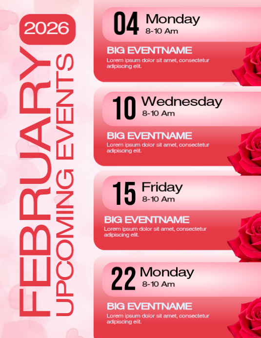 February upcoming events Template | PosterMyWall