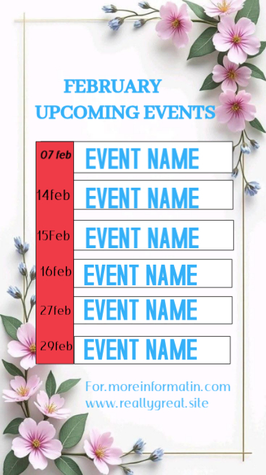 February upcoming events Template | PosterMyWall