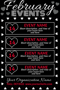 February Upcoming Events Calendar Template | PosterMyWall