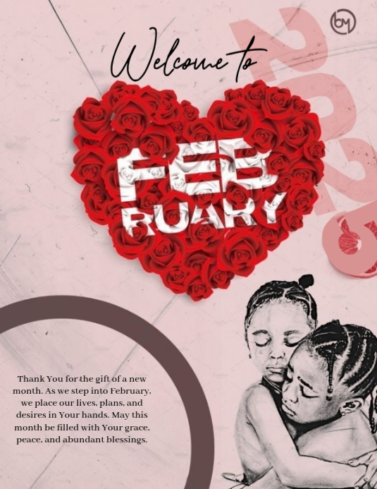Pink February Welcome Flyers Template | PosterMyWall