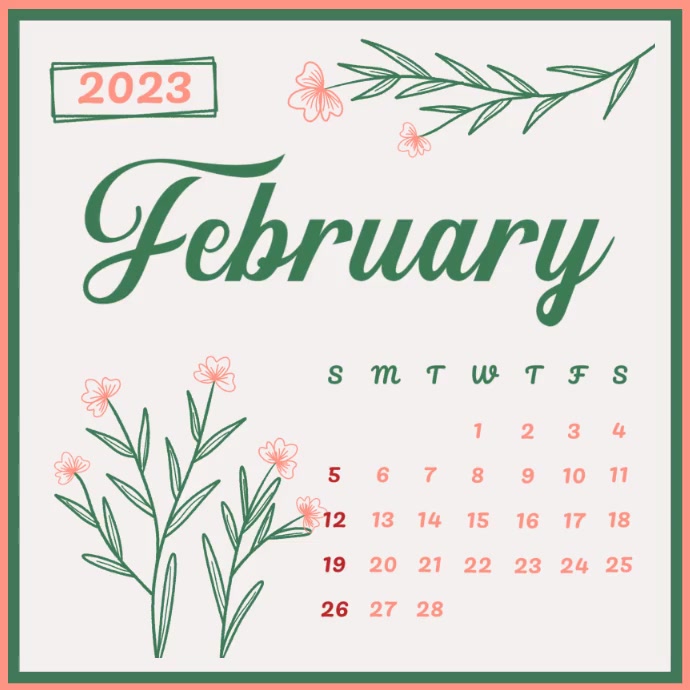 Feburary Calender Template PosterMyWall