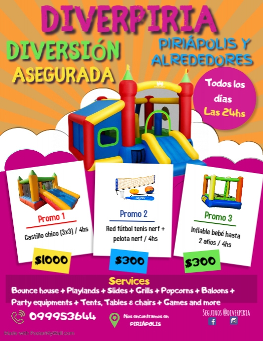 Copy of Copia de Event and Party Rental Bouncy Castle Flyer Te ...