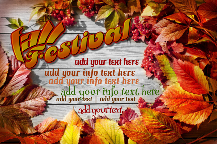 Fall Festival Autumn Art Poster Ad Business Event Invite Flyer Season Holiday template