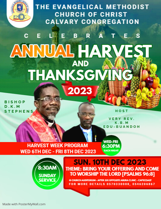 church annual harvest flyer template