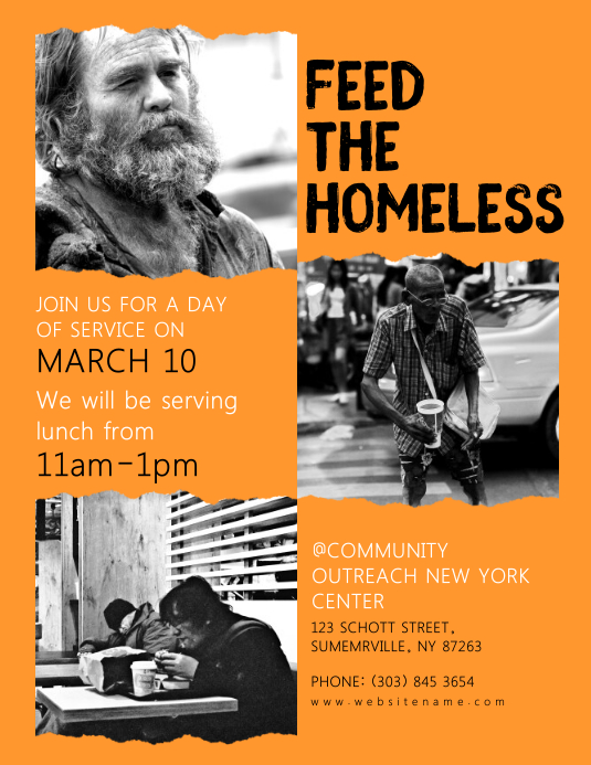 Feed For Homeless Flyer ใบปลิว (US Letter) template