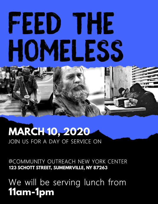 Feed For Homeless Flyer template