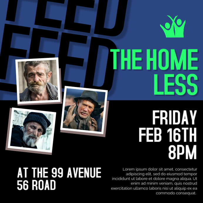 Feed homeless flyer Template PosterMyWall