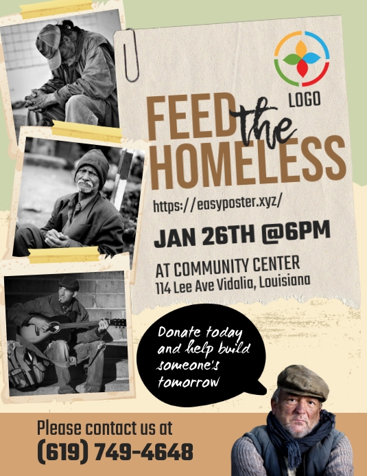 Feed The Homeless Flyer Template PosterMyWall