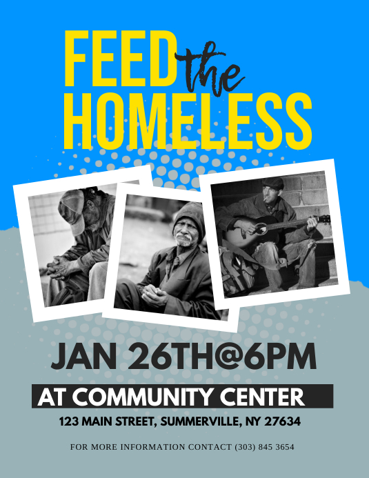 Feed The Homeless Flyer Ulotka (US Letter) template