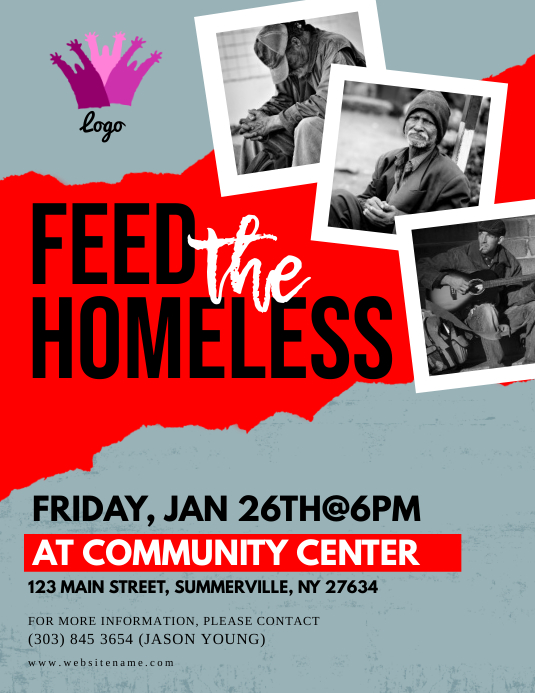 Feed The Homeless Flyer 传单(美国信函) template