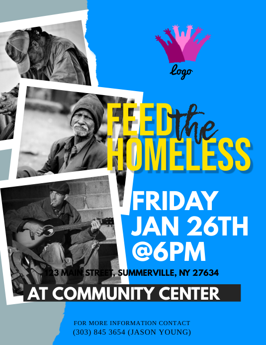 Feed The Homeless Flyer Template PosterMyWall