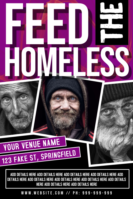 Homeless Support Poster Feed The Homeless Poster Template | PosterMyWall
