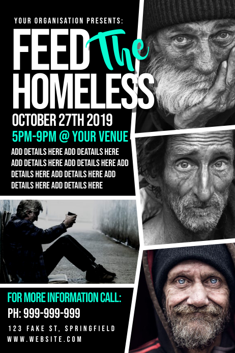 Homeless Support Poster Feed The Homeless Poster Template | PosterMyWall