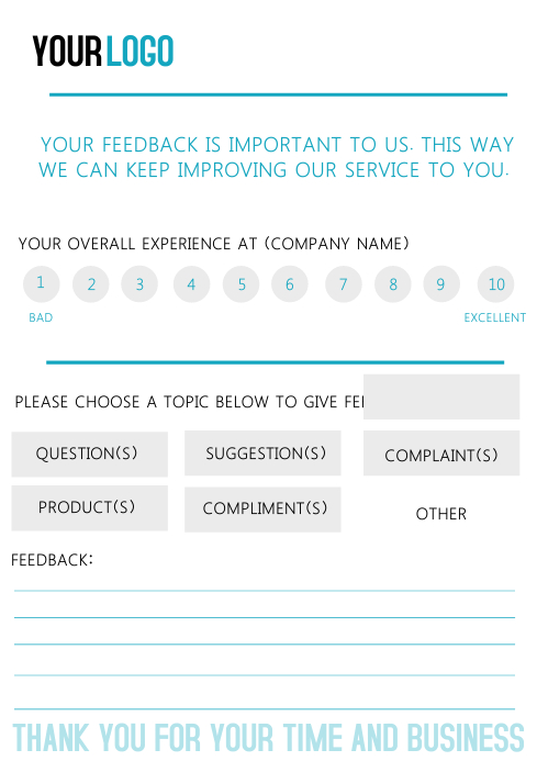 Feedback form Template | PosterMyWall